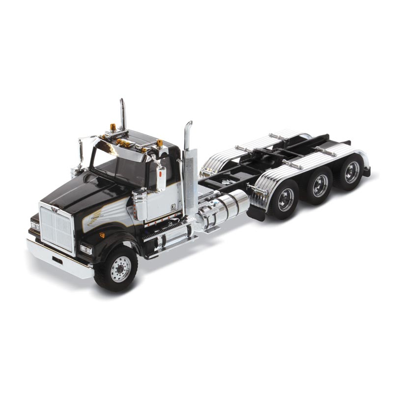 (B&D) 1/50 Western Star 4900 SF Day Cab Tridem Tractor in Black and White - Damaged Item