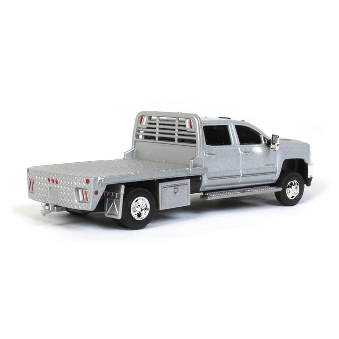 1/64 2015 Chevrolet Silverado 3500 Dually Flatbed, Silver Ice, Dually Drivers 5