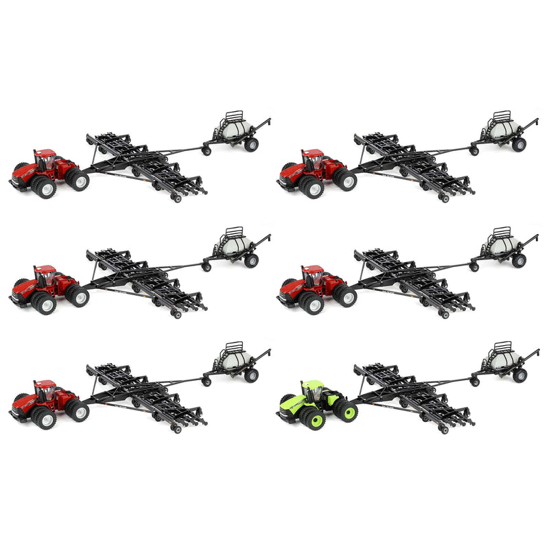 Sealed Case of 6 ~ 1/64 Case IH Steiger 600 HD Tractor with Flexi-Coil PD5700 Air Seeder & 3450 Cart, Outback Toys Exclusive