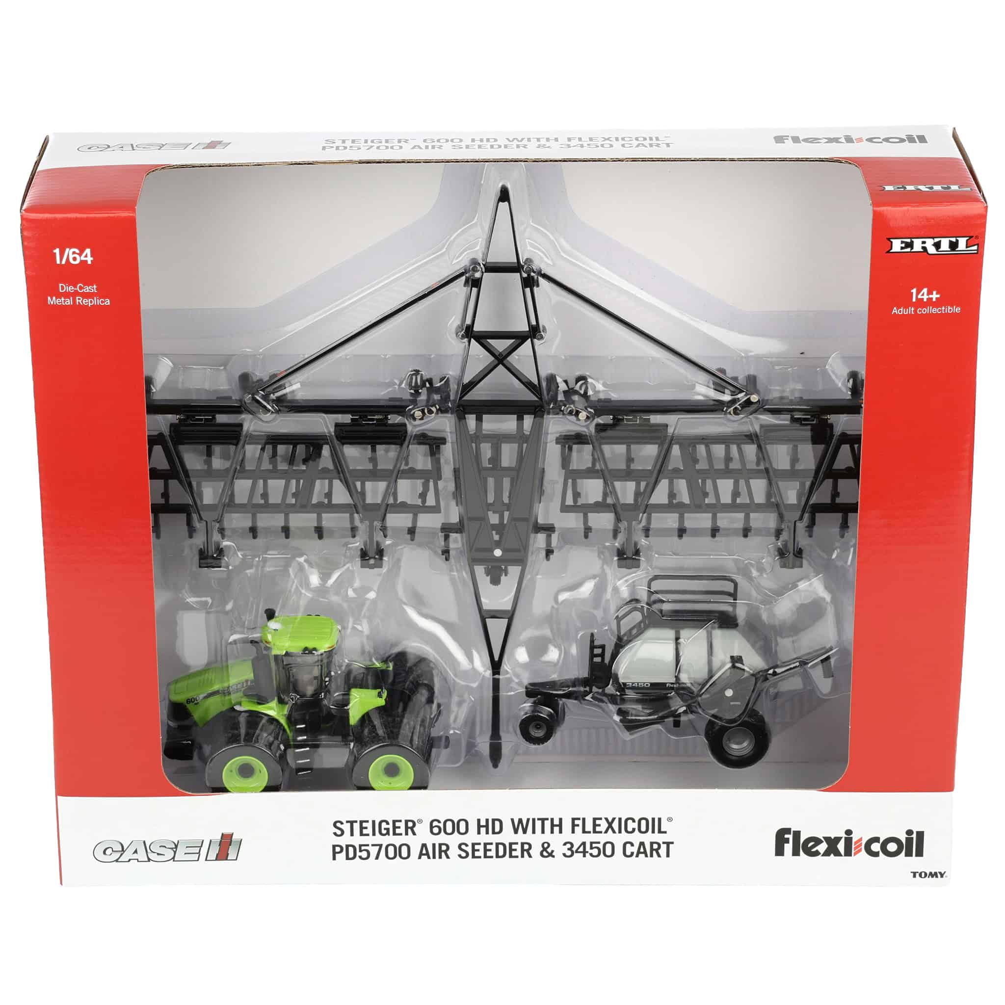 Set of 2 ~ 1/64 Case IH Steiger 600 HD Tractor with Flexi-Coil