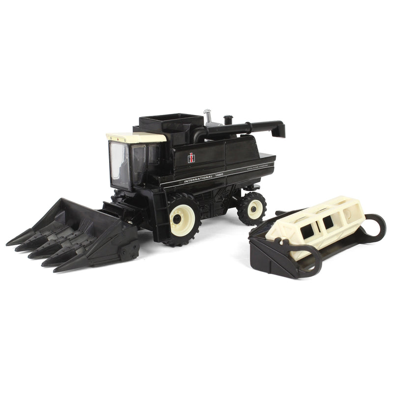 Black Chase Unit ~ 1/64 International 1460 Combine with Rear Wheel Assist, Corn Head & Grain Head by ERTL