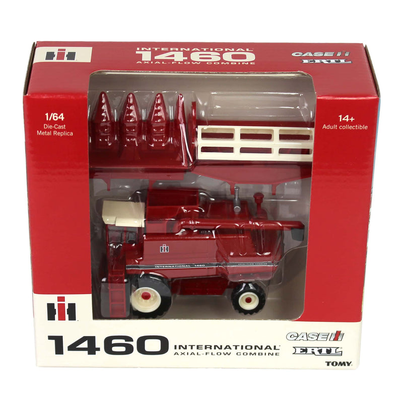 1/64 International 1460 Combine with Rear Wheel Assist, Corn Head & Grain Head by ERTL