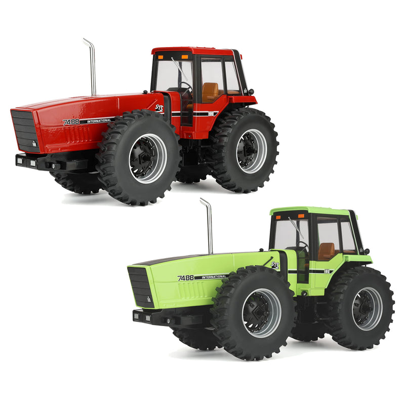 Set of 2: (1) Regular & (1) Chase 1/16 International Harvester 7488 4WD 2+2 Tractor, Outback Toys Exclusive, ERTL Prestige Collection