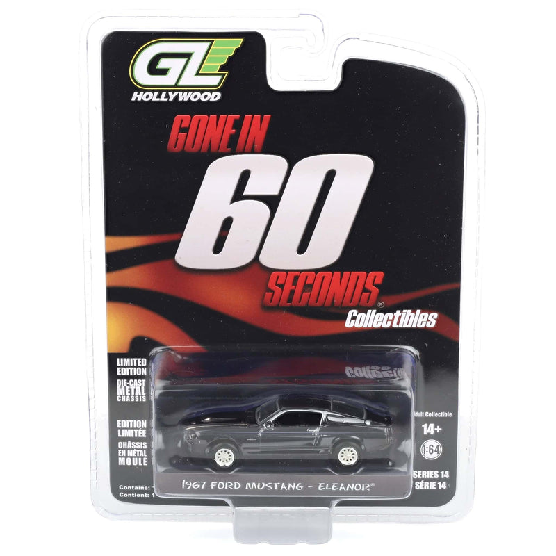 Black Chrome Super Chase Unit ~ 1/64 1967 Ford Mustang by GreenLight Collectibles, Eleanor from "Gone in 60 Seconds"