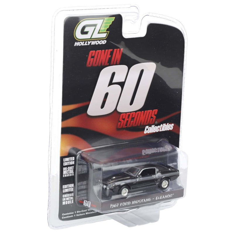 Black Chrome Super Chase Unit ~ 1/64 1967 Ford Mustang by GreenLight Collectibles, Eleanor from "Gone in 60 Seconds"