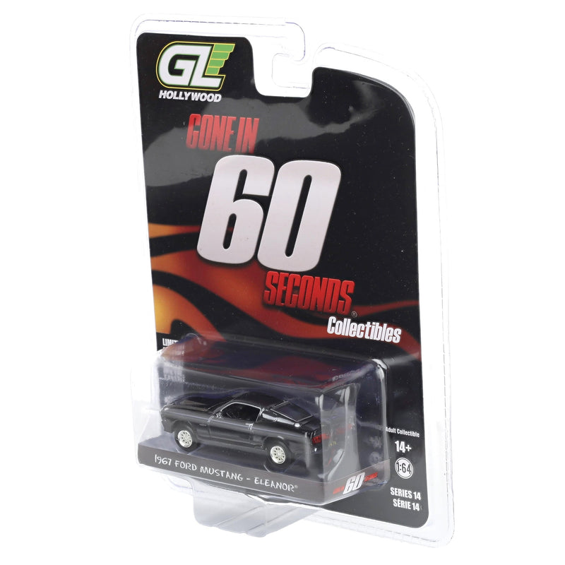 Black Chrome Super Chase Unit ~ 1/64 1967 Ford Mustang by GreenLight Collectibles, Eleanor from "Gone in 60 Seconds"