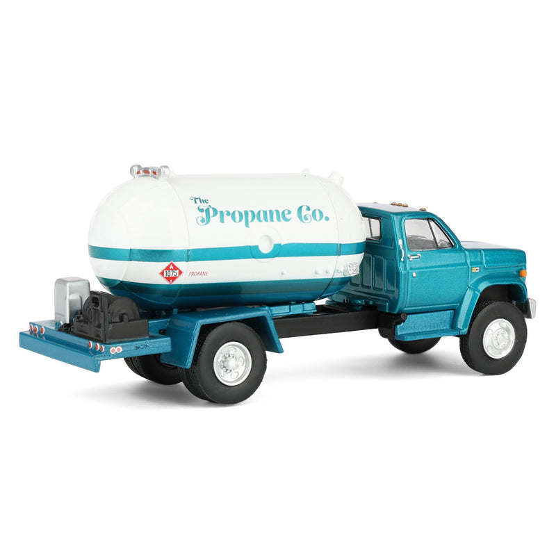 1/64 1982 Chevrolet C-60 Propane Tanker Truck, White & Green Metallic, GreenLight S.D. Trucks Series 20