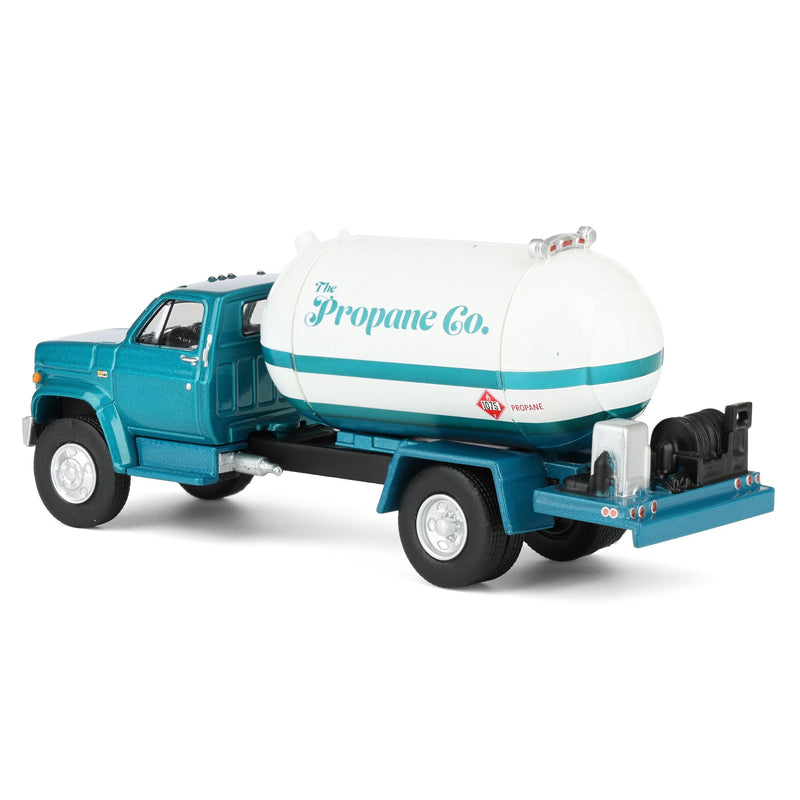 1/64 1982 Chevrolet C-60 Propane Tanker Truck, White & Green Metallic, GreenLight S.D. Trucks Series 20