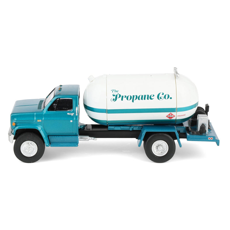 1/64 1982 Chevrolet C-60 Propane Tanker Truck, White & Green Metallic, GreenLight S.D. Trucks Series 20