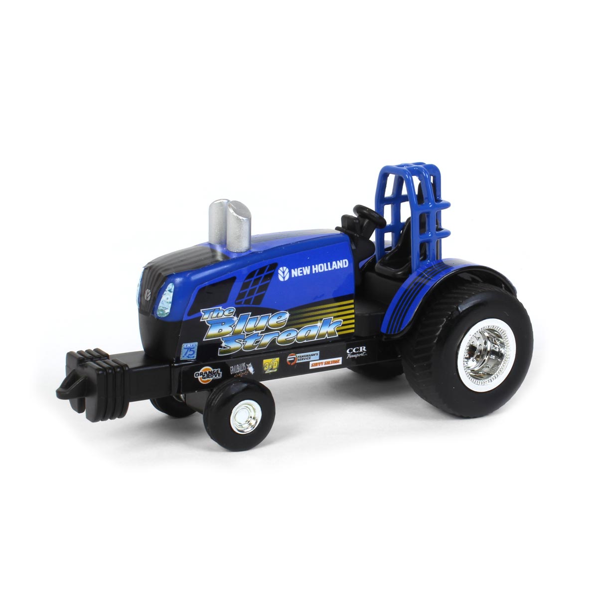 BLACKSTAR TRACTOR RYO INOUE BLACK STAR 青 1/64 New Holland Blue Streak Diecast Pulling Tractor by ERTL