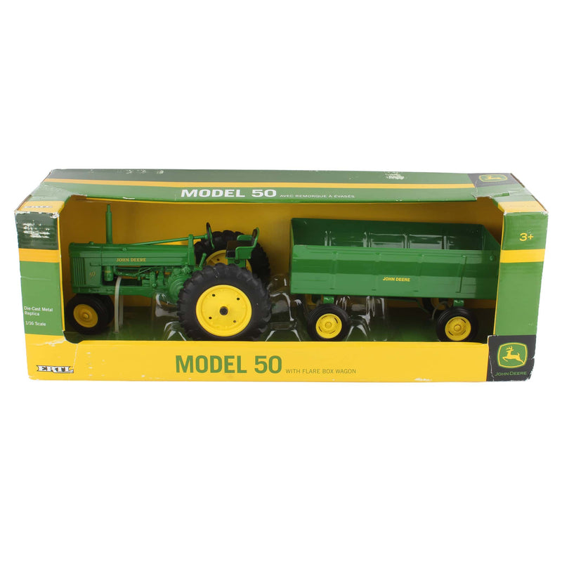 1/16 John Deere 50 Narrow Front Tractor with FlareBox Wagon by ERTL