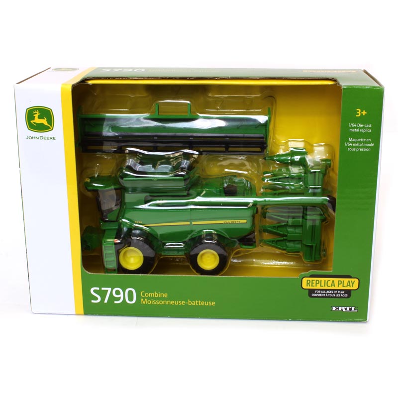 1/64 John Deere S790 Combine with Grain Head and Corn Head