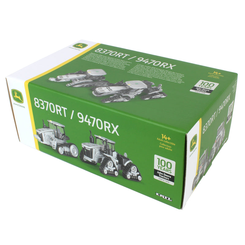 1/64 Limited Edition 100 Years Silver and Black John Deere 9470RX and 8370RT Two Piece Set