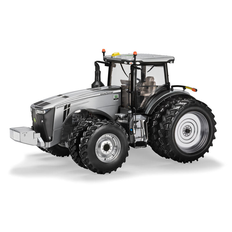 1/16 John Deere 8400R Tractor w/ Front and Rear Duals, ERTL Prestige Collection 100 Years Silver & Black