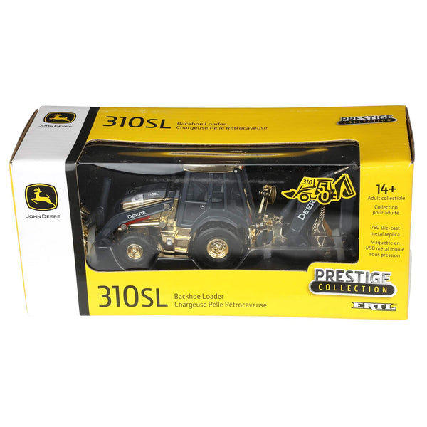 Gold Chrome ~ 1/50 John Deere 310SL Backhoe Loader, ERTL Prestige