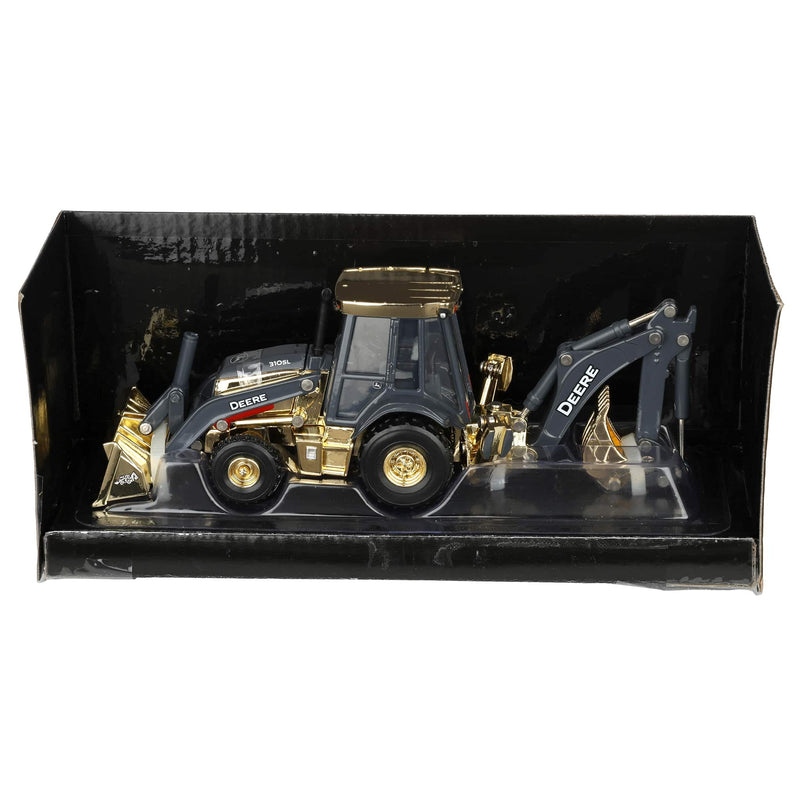 Gold Chrome ~ 1/50 John Deere 310SL Backhoe Loader, ERTL Prestige Collection