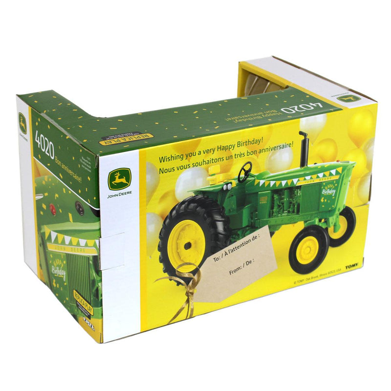 (B&D) 1/16 John Deere 4020 "Happy Birthday" Tractor with Wide Front by ERTL - Damaged Box
