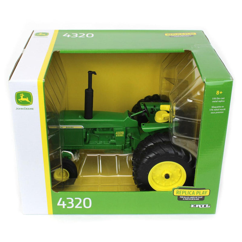 (B&D) 1/16 John Deere 4320 Tractor with Wide Front, Rear Duals & Fenders by ERTL - Damaged Item, Loose (No Box)