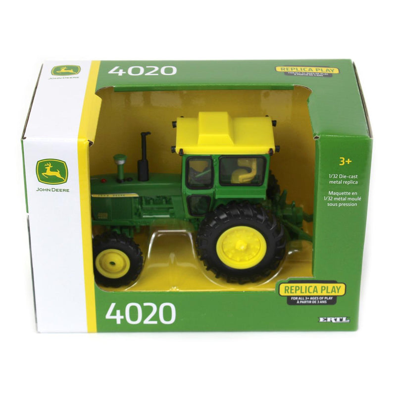 (B&D) 1/32 John Deere 4020 Tractor with Cab & FWA, ERTL Replica Play - Damaged Box