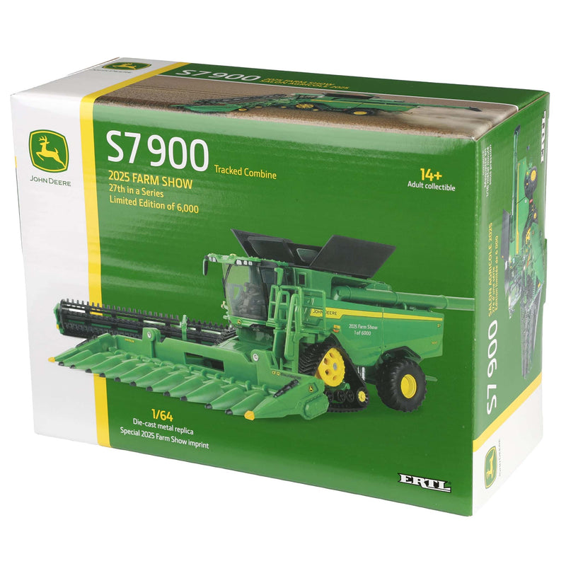 1/64 John Deere S7 900 Combine with Corn & Grain Heads by ERTL, 2025 Farm Show One Time Production