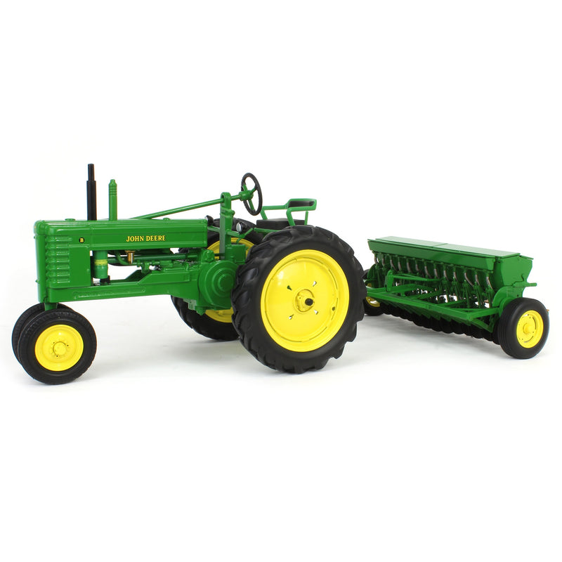 1/16 John Deere Model B Tractor with Grain Drill, 2025 Classic Green Reunion, ERTL Prestige Collection