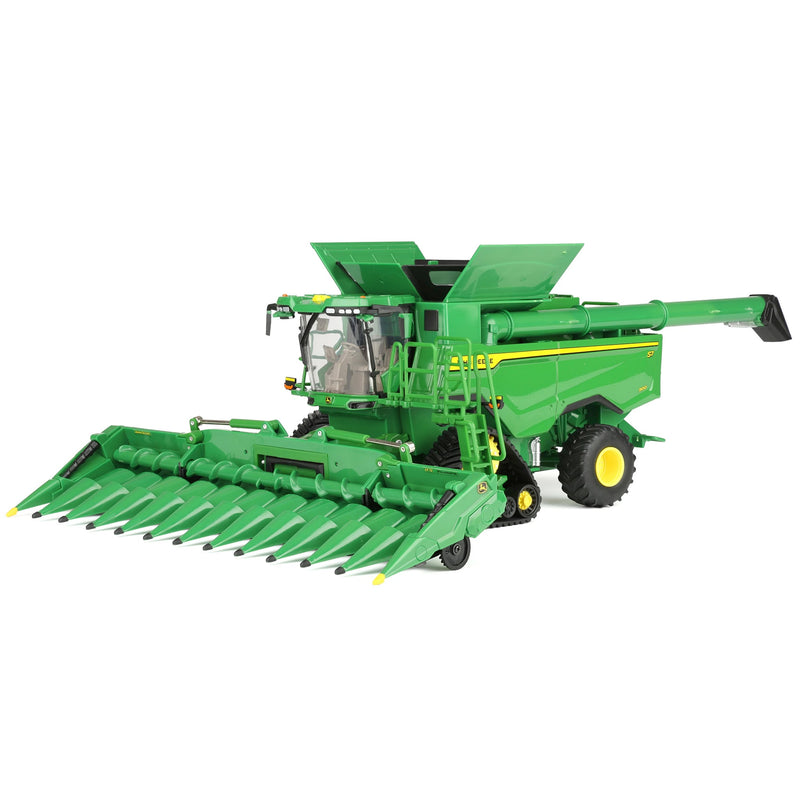 (B&D) 1/32 John Deere S7 900 Tracked Combine with Corn & Grain Heads, ERTL Prestige - Damaged Box