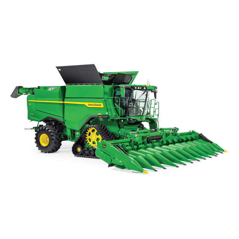 (B&D) 1/32 John Deere S7 900 Tracked Combine with Corn & Grain Heads, ERTL Prestige - Damaged Box