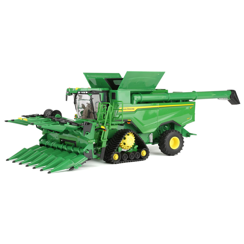 (B&D) 1/32 John Deere S7 900 Tracked Combine with Corn & Grain Heads, ERTL Prestige - Damaged Box