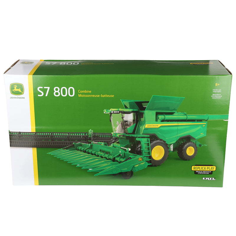 1/32 John Deere S7 800 Combine with Corn & Grain Heads by ERTL
