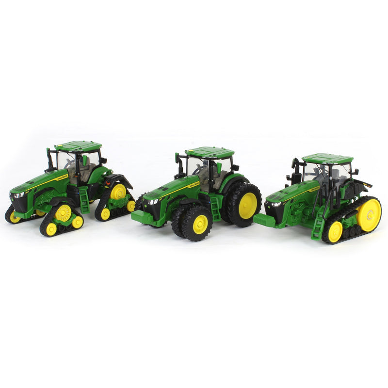 (B&D) - 1/64 John Deere 8R 340, 8RX 340 & 8RT 340 Tractor Set, ERTL Prestige Collection - Damaged Box