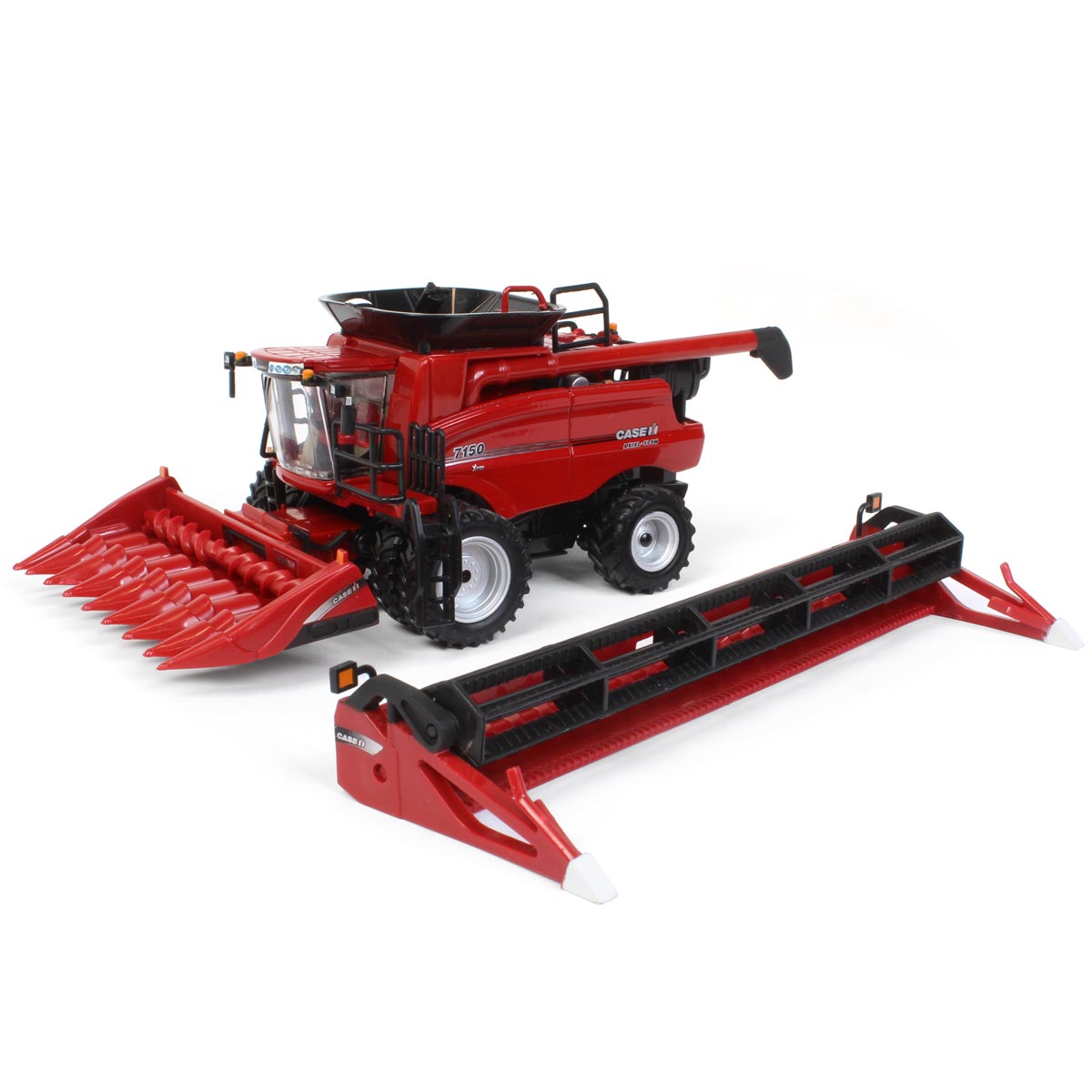 LHOOQ セット 1/64 Case IH 7150 Combine with Corn and Grain Headers, ERTL