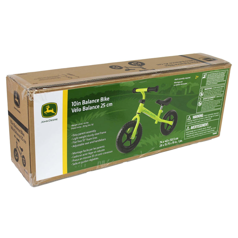 John Deere Toddler Balance Bike, 10in Tires