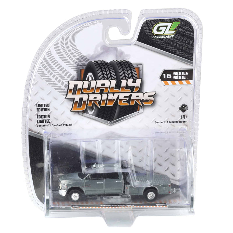 Raw Chase Unit ~ 1/64 2018 Ram 3500 Dually Flatbed, Robin’s Egg Blue, Dually Drivers Series 16