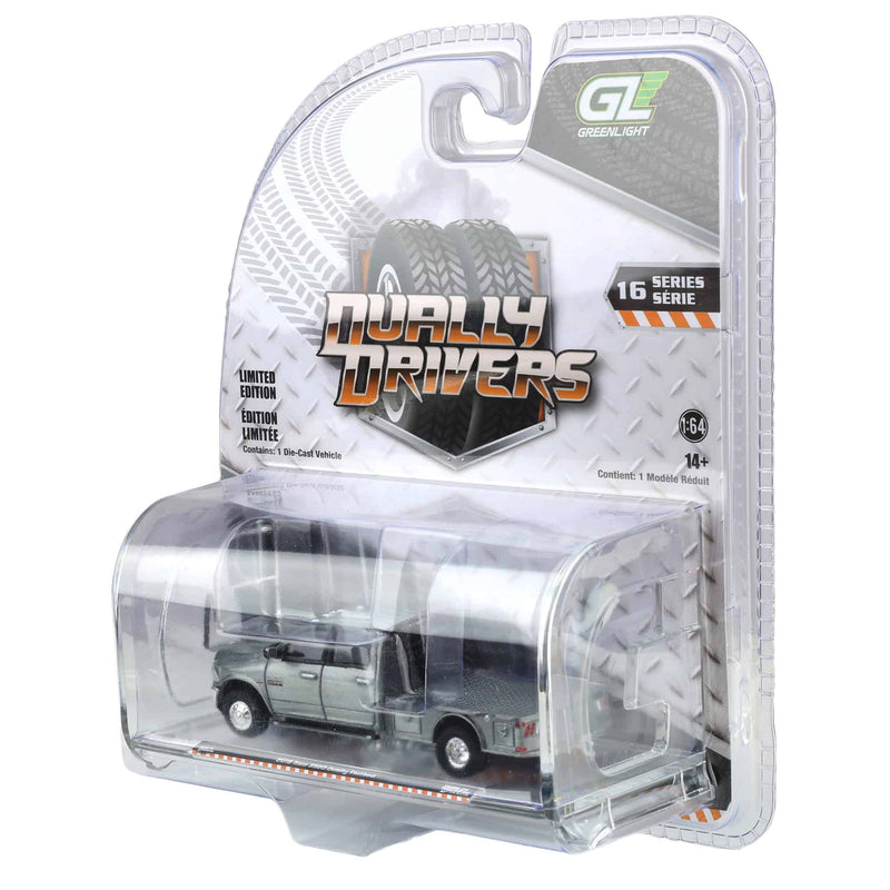 Raw Chase Unit ~ 1/64 2018 Ram 3500 Dually Flatbed, Robin’s Egg Blue, Dually Drivers Series 16