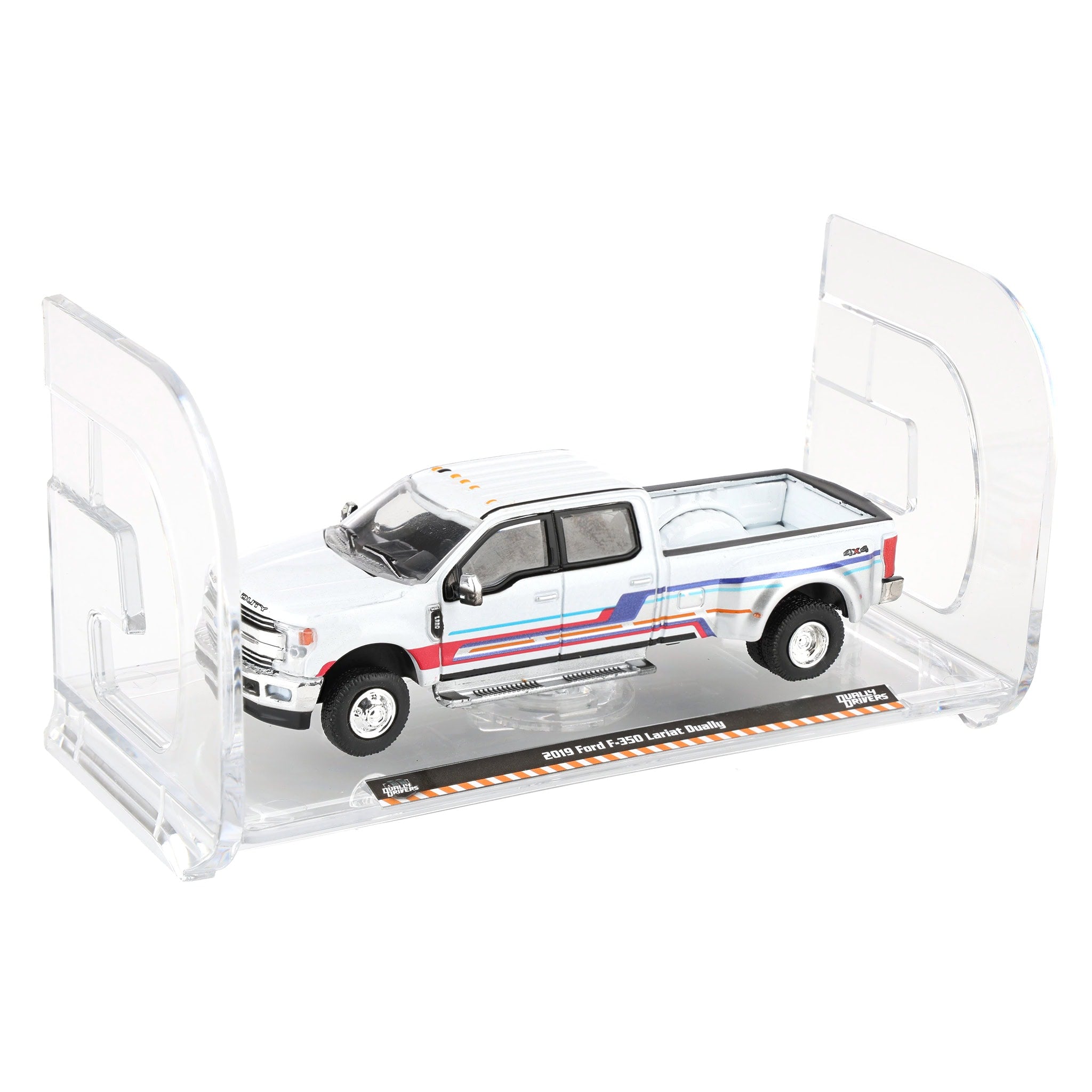 1/64 2019 Ford F-350 Lariat Dually, White with Custom Stripes