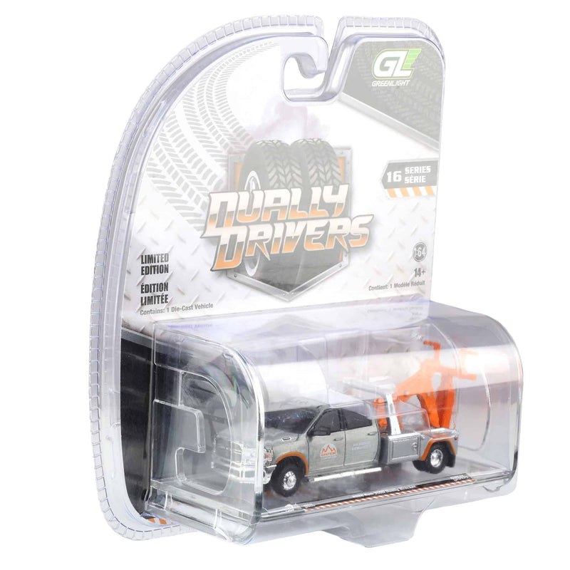 Raw Chase Unit ~ 1/64 2022 Ram 3500 Dually Wrecker, Red & Orange, Dually Drivers Series 16