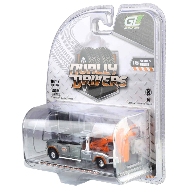 Raw Chase Unit ~ 1/64 2022 Ram 3500 Dually Wrecker, Red & Orange, Dually Drivers Series 16
