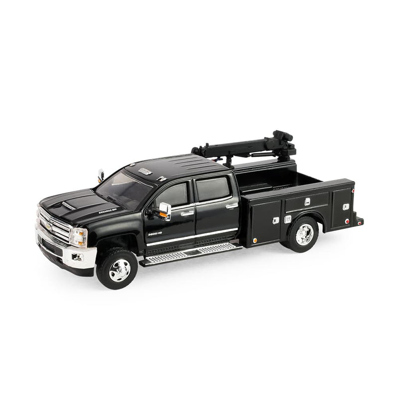 1/64 2016 Chevrolet Silverado 3500 Dually Crane Truck Black, The Dually Drivers Series 17 by GreenLight Collectibles
