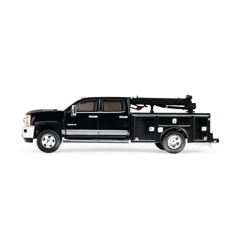 1/64 2016 Chevrolet Silverado 3500 Dually Crane Truck Black, The Dually Drivers Series 17 by GreenLight Collectibles