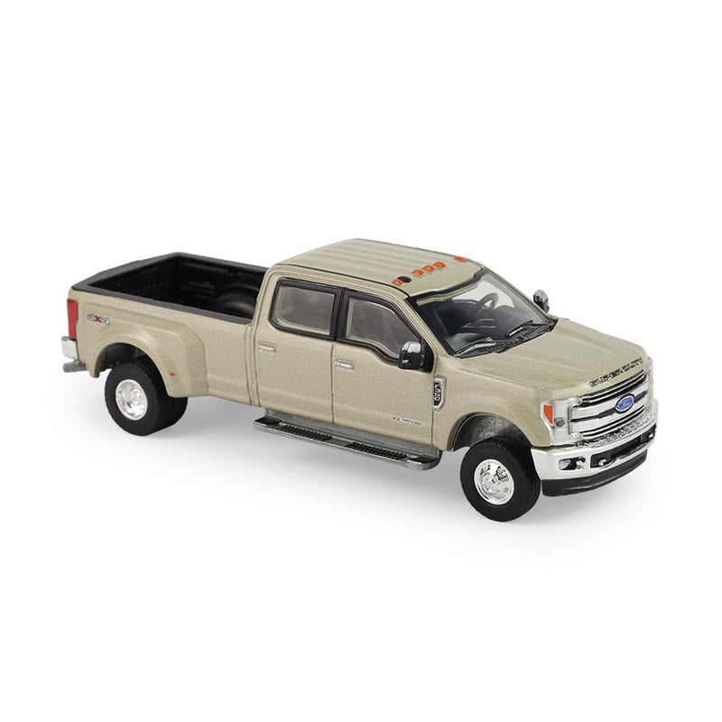 1/64 2018 Ford F-350 Pickup Truck, White Gold, Dually Drivers Series 17