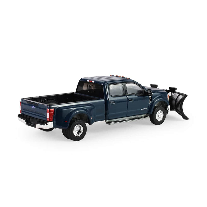 1/64 2022 Ford F-450 Dually Pickup Truck with Snow Plow, Antimatter Blue, Dually Drivers Series 17