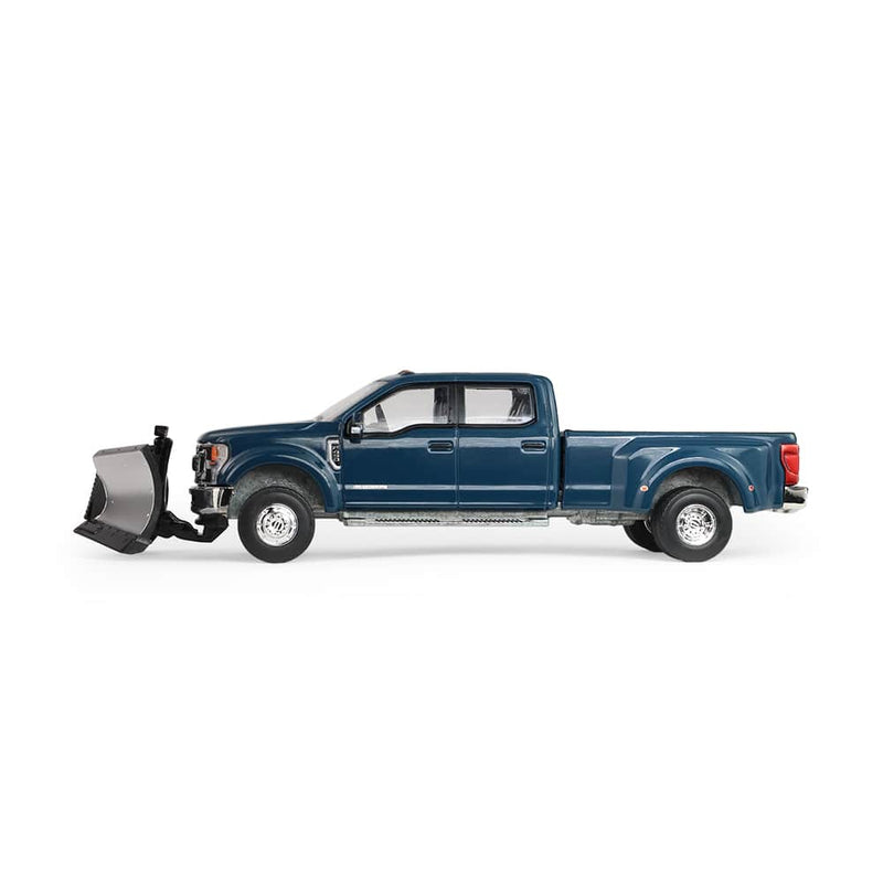 1/64 2022 Ford F-450 Dually Pickup Truck with Snow Plow, Antimatter Blue, Dually Drivers Series 17