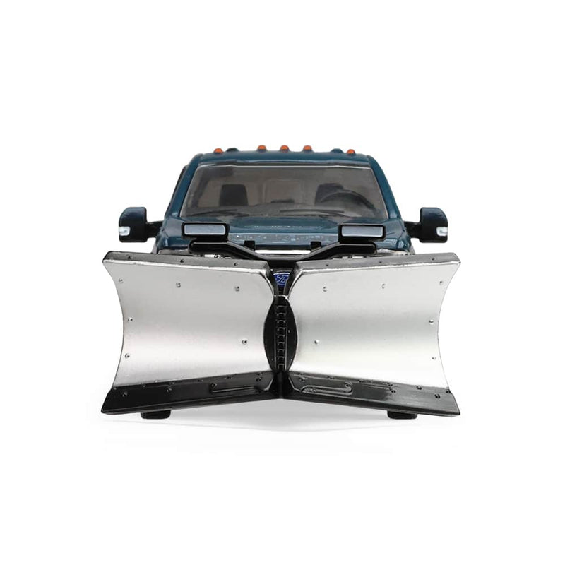 1/64 2022 Ford F-450 Dually Pickup Truck with Snow Plow, Antimatter Blue, Dually Drivers Series 17