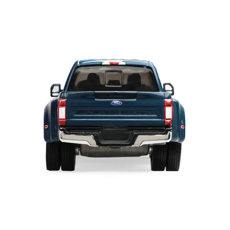 1/64 2022 Ford F-450 Dually Pickup Truck with Snow Plow, Antimatter Blue, Dually Drivers Series 17