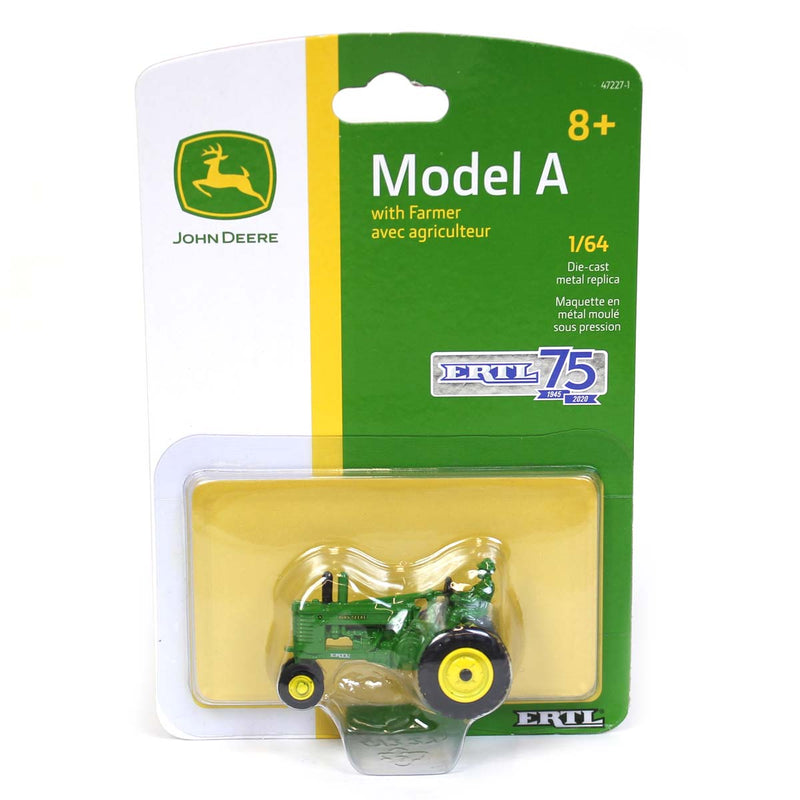 1/64 John Deere A Tractor with Farmer by ERTL, 75th Anniversary