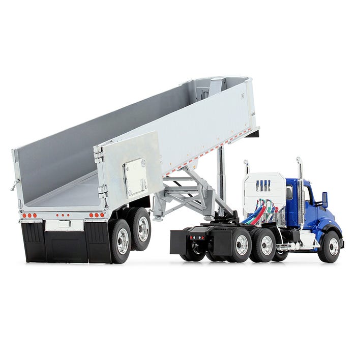 1/50 Kenworth T880, Blue, with East Genesis End Dump Trailer by