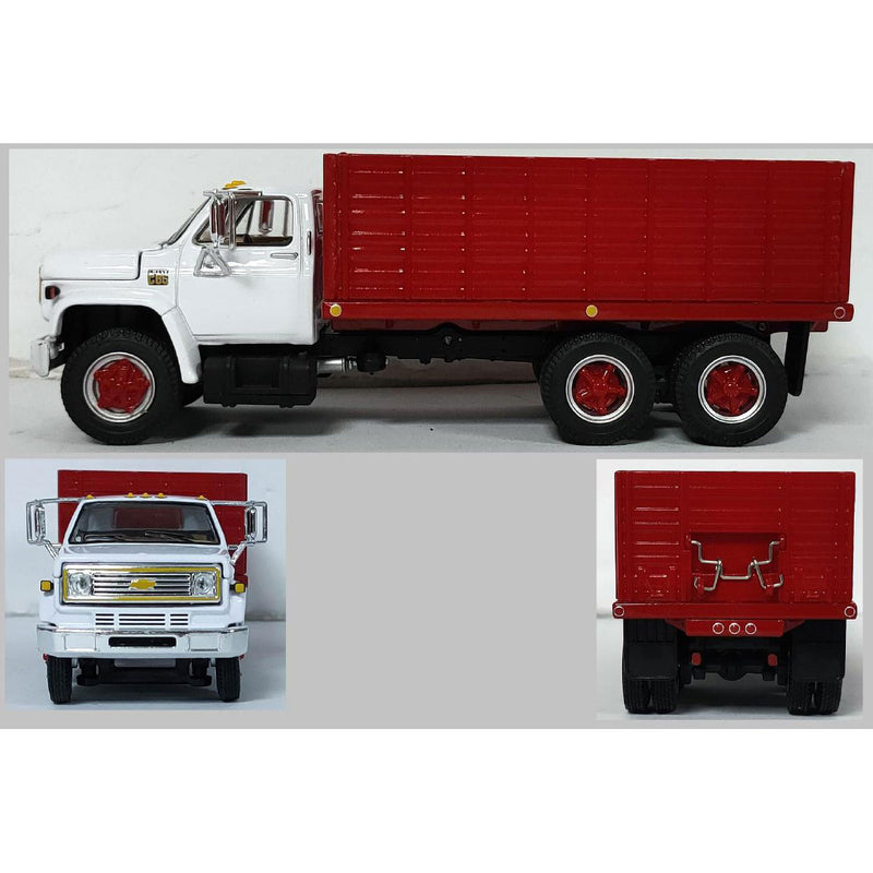 1/64 Chevy C65 Tandem Axle Grain Truck, White and Red, DCP by First Gear