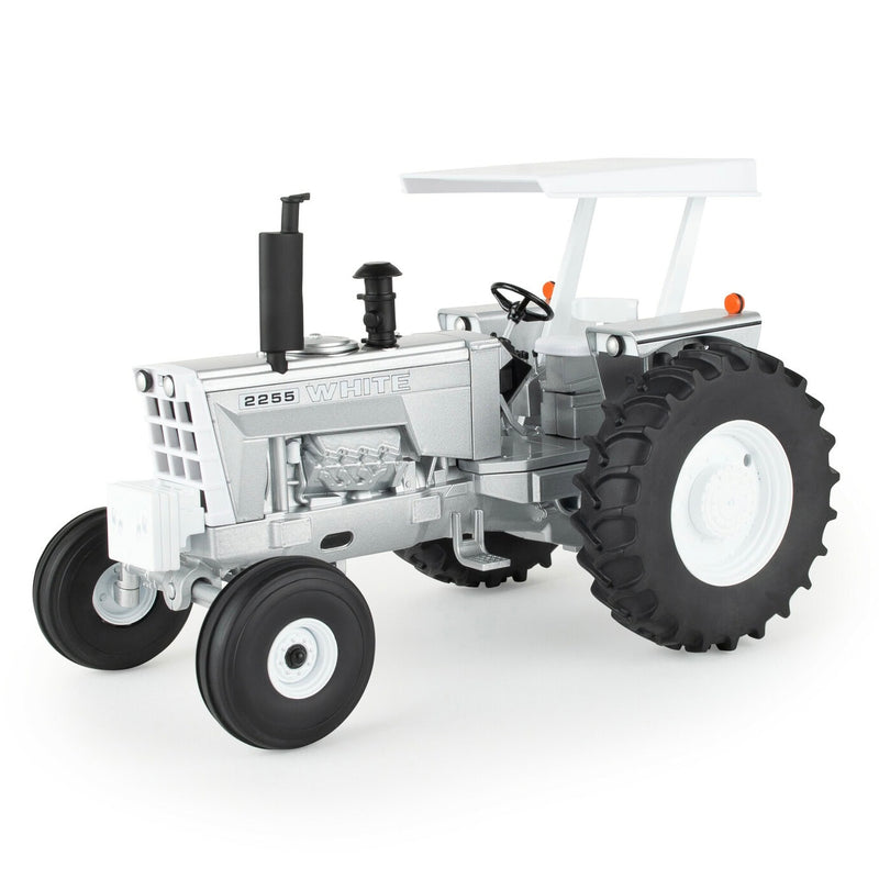 (B&D) Silver Chase Unit ~ 1/16 White 2255 2WD Tractor with ROPS & Canopy, ERTL Prestige Collection - Damaged Box