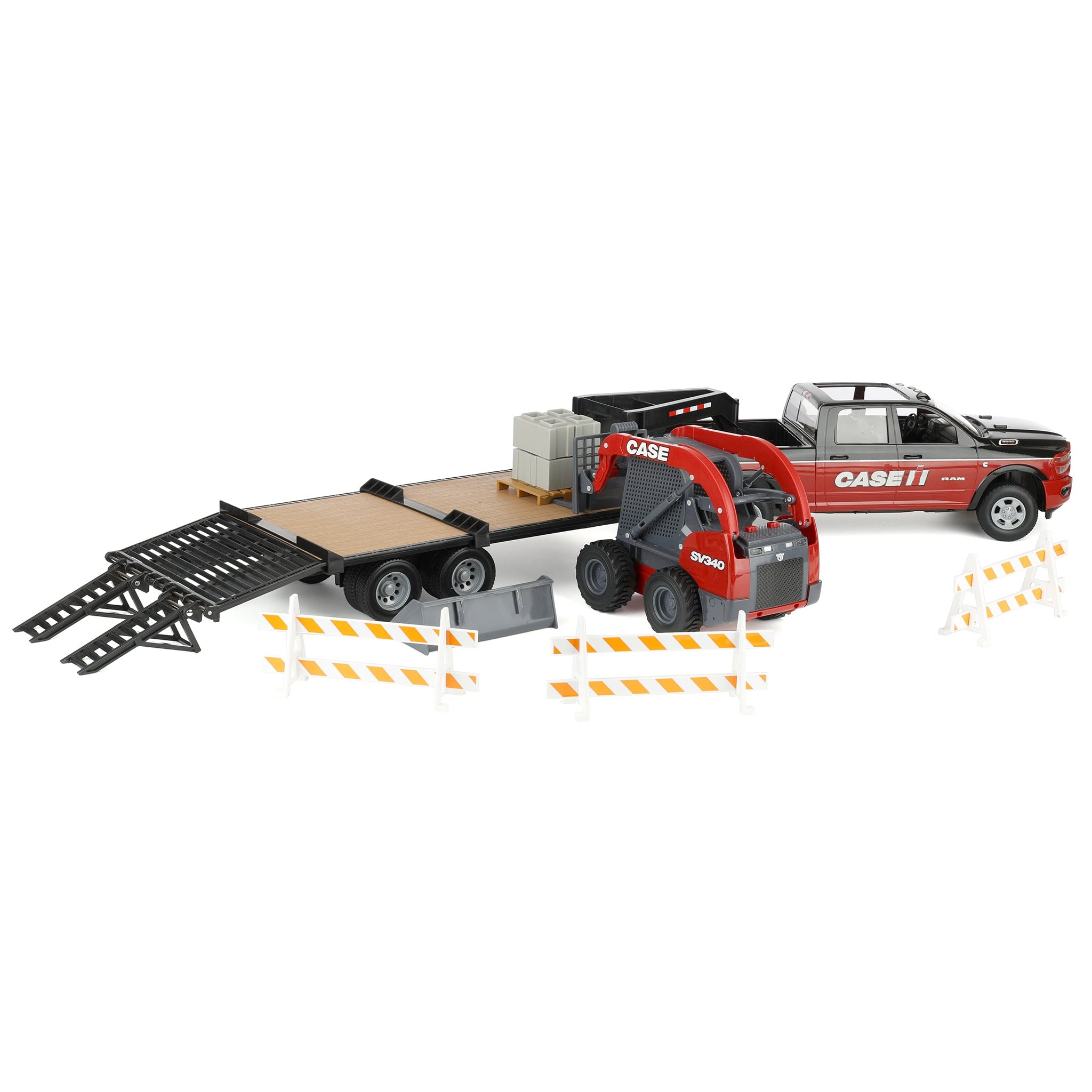 1/16 Case IH Ram Pickup Truck with Case SV340 Skid Loader, ERTL Big Fa ...