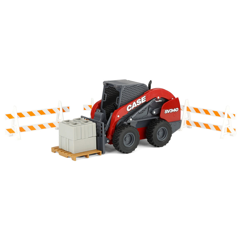 (B&D) 1/16 Case IH Ram Pickup Truck with Case SV340 Skid Loader, ERTL Big Farm - Damaged Box